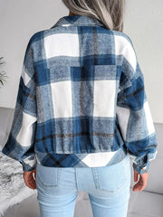 Zoe | Cropped Plaid Flannel Jacket