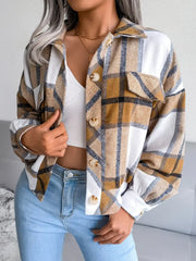 Zoe | Cropped Plaid Flannel Jacket