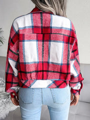 Zoe | Cropped Plaid Flannel Jacket